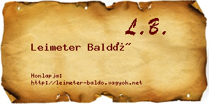 Leimeter Baldó névjegykártya
